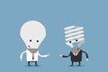 Business people with lightbulb heads Royalty Free Stock Photo