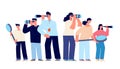 Business people looking success. Corporate person search challenge, man woman with telescope binoculars. Find idea or Royalty Free Stock Photo