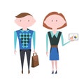 Business People. Man and Womam Character. Vector Illustration Royalty Free Stock Photo