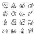 Business people management leader training icons vector Royalty Free Stock Photo