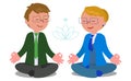 Business people in meditation pose vector