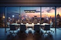 Business People Meeting Discussion Working Office Cityscape Concept 3D Rendering - Ai Generated Royalty Free Stock Photo