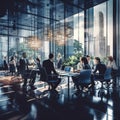 Business People Meeting Discussion Working Office Cityscape Concept 3D Rendering - Ai Generated Royalty Free Stock Photo