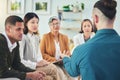 Business people meeting, group and leader talking to diversity staff, brainstorming and planning strategy. Office Royalty Free Stock Photo