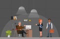 Business people meeting in office character vector design Royalty Free Stock Photo