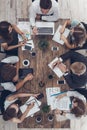 Business people meeting in the office top view Royalty Free Stock Photo