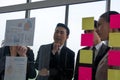 Business people meeting at office and use post it notes to share Royalty Free Stock Photo