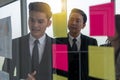 Business people meeting at office and use post it notes to share Royalty Free Stock Photo