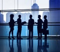 Business People Meeting Silhouette Cityscape Concept