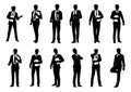 Business People Men Silhouette Businessmen Set