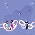 Business people merge the chain-Link concept vector