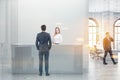 Business people near office reception desk Royalty Free Stock Photo