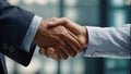 Business people in office shaking hands. Business communication concept. Handshake and marketing Royalty Free Stock Photo