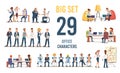 Office People in Work Situations Vector Characters Royalty Free Stock Photo