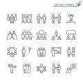 Business people outline icon set