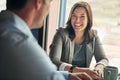 Business people, partnership and meeting with corporate team, man and woman working together. Business discussion Royalty Free Stock Photo