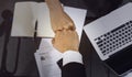 Business people of a Partnership Team Giving Fist Bump after complete deal. Successful Teamwork Partnership in an Office Royalty Free Stock Photo