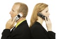 Business people with phones Royalty Free Stock Photo