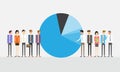Business people with pie chart and market share concept