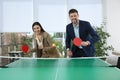 Business people playing ping pong Royalty Free Stock Photo