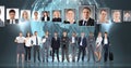 Business people with portrait profiles of different people around the world Royalty Free Stock Photo