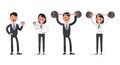 Business people poses action character vector design no3