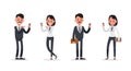Business people poses action character vector design no5