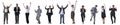 Business people raising arms Royalty Free Stock Photo