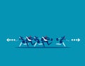 Business people running and direction to different. Concept business vector, Run, Teamwork Royalty Free Stock Photo