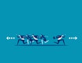 Business people running and direction to different. Concept business vector, Run, Teamwork Royalty Free Stock Photo