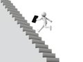 Business people running up the long stairs. Royalty Free Stock Photo