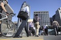 Business people walking on the street