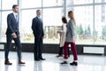 Business people rushing in the lobby. motion blur. Royalty Free Stock Photo