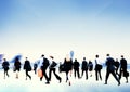 Business People Rushing Walking Airport Travel Concept Royalty Free Stock Photo