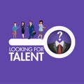 Business people`s character searching looking a talent person for Job vacancy concept.