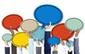 Business People's Hands Holding Colorful Speech Bubbles Royalty Free Stock Photo