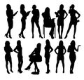 Business People and Secretary Silhouettes, vector design