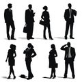 Business people, set of vector silhouettes. Generative AI