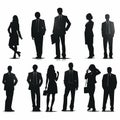 Business people, set of vector silhouettes. Generative AI