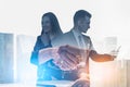 Business people shake hands. Concept of teamwork, cooperation an Royalty Free Stock Photo