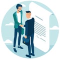 Agreement with a handshake Royalty Free Stock Photo