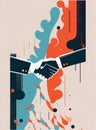 Business people shaken hands as symbol of achievements, having agreement and making a deal. AI generative