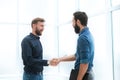 Business people shaking hands in a bright office Royalty Free Stock Photo