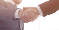 Businessmen making handshake - business etiquette, congratulatio Royalty Free Stock Photo