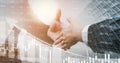 Business people shaking hands finishing meeting in office,Finishing up collaboration discussing of partner cooperation in investme Royalty Free Stock Photo