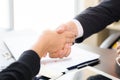 Business people shaking hands, finishing up a meeting Royalty Free Stock Photo