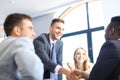 Business people shaking hands during a meeting. Royalty Free Stock Photo