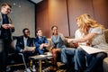 Business people shaking hands on meeting, great deal Royalty Free Stock Photo