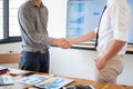 Business people shaking hands in meeting room, Successful deal after meeting Royalty Free Stock Photo