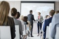 Business people shaking hands during seminar at convention center Royalty Free Stock Photo